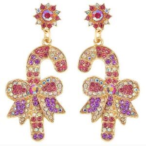 Bejeweled Candy Cane Earrings